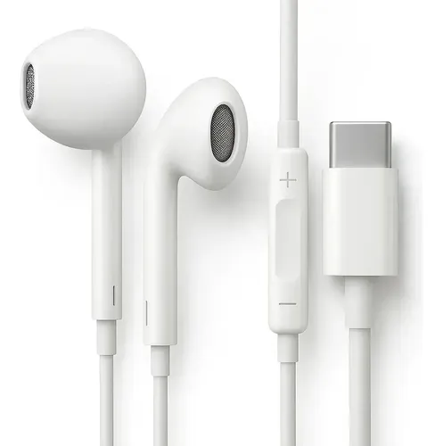 Fones De Ouvido Usb-c Tipo C Com Microfone Integrado Som Estéreo Alta Qualidade Controle De Chamadas Compatível Com iPhone 15 16 17 Android Samsung Xiaomi Motorola Conexão Direta Premium Eletric Teck